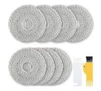 GlasFlength 8 Pièces Chiffon de Nettoyage pour Roborock P10/P10Pro/P10S/P10SPro/V20/P20Pro/P10SPure, Lavables et Réutilisables Chiffon Accessoires Chiffon en Microfibre Douce avec 2 Nettoyage Brosse