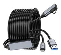 GlasFlength Câble Link 5M, USB 3.0 à USB C Link Cable avec Transfert de Données 5Gbps Charge Rapide Câble Link en Nylon Compatible avec Quest2/Pro, PICO 4/Pro, Oculus Quest 2, Meta Quest 3 (Noir)