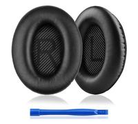 GlasFlength Coussinet Casque pour Bose QC35 et QC35 II 1Paire, Mousse viscoélastique Acoustique et Cuir protéique Oreillette de Remplacement pour Bose QuietComfort 35 and Quiet Comfort 35 II (Noir)