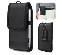 GlasFlength Étuis de Ceinture pour Téléphone, Pochette Smartphone avec Clip de Ceinture et Mousqueton Sacoche Ceinture Homme Compatible avec 5,7 à 6,3 Pouces Téléphone pour Voyage (Noir)