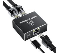 GlasFlength LAN Splitter 1 Auf 2 1000Mbps Ethernet Splitter, LAN Switch 4 Port Mit Type-C-Netzkabel Gigabit Ethernet Switch Stromkabel für Computer Hubs Switches Router Set-Top Box Digital TV et