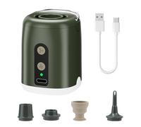 GlasFlength Mini Pompe a Air Electrique，2-en-1 4.5Kpa Gonfleur Matelas Gonflable Magnétique Gonfleur Matelas avec LED Lumièreset et 4 Buses Mini Pompe pour Matelas à Air pour Gonfler Dégonfler