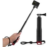 GlasFlength Perche à Selfie pour GoPro Hero 12 11 10 9 8 Orange, Perche Telescopique Selfie Stick pour Insta360/X3/One DJI Mini 3 Pro et Autres Caméras d'action (Alliage Aluminium)