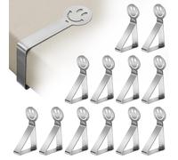 GlasFlength Pince Nappe Inoxydable, 12 Pièces Pinces pour Nappe de Table Pince Nappe Clip Exterieur Ajustable Anti-Glissant Attache Nappe pour Jardin Cuisine Bureau Restaurant Mariage Fête (Smile)