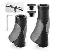 GlasFlength Poignées de Vélo VTT Ergonomiques, Poignee Velo Moto Montagne 22 mm Poignées pour Vélo Conception à Double Verrouillage en Aluminium Poignet Vtt aux Vélos Urbains Pliable électriques, Noir