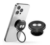 GlasFlength Popsocket - Anneau de Support pour téléphone Portable - avec Socle Extensible - Poignée Popsockets - Noir - 255° - 360° - Bouton de Maintien pour Smartphones et Coques