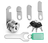 GlasFlength Serrure Boite aux Lettres 16mm, Serrure de Sécurité Serrure à Came avec 4 Clés 4 Plaques de Serrure Différentes pour Serrure Placard Serrures de Meubles Serrures de Tiroir