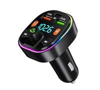 GlasFlength Transmetteur FM Bluetooth Voiture, Allume Cigare Bluetooth Adaptateur Bluetooth Voiture Type-C PD 20W & QC 3.0 Chargeur Rapide de Voiture Appels Mains Libres MP3 Support U Disk