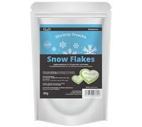GlasGarten Shrimp Snacks Snow Flakes Blettes + épinards | 30g - Nuggets se décomposant Rapidement en Petits Flocons, à Base de 90% de Son de soja Bio, 10% de blettes & épinards