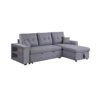 Glasgow canapé d'angle droit convertible en tissu gris 4 places