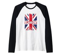 Glasgow - Drapeau Anglais Vintage Union Jack Manche Raglan