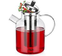 Glaskanne mit Teesieb, hitzebeständig, 1,5 l