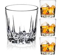 GLASKEY 4 Pièces Verres à Whisky, 300ml sans plomb Verre a Whiskey en Cristal pour Cocktail Rhum Vodka Scotch Gin Cognac eau Lavable au lave-vaisselle