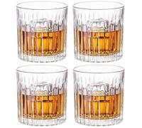 GLASKEY Lot de 4 Verres à Whisky, 300ml Verre Whiskey Cristal sans Plomb, Verres à Whisky pour Boire du Bourbon, du Cognac, du Whisky irlandais, Cadeaux pour Hommes