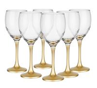 Glasmark KROSNO 1992 Ensemble De 6 s à De 0,3L Pour Rouge Et Blanc Lavable Au Lave Vaisselle Transparent Or 6 x 300ml