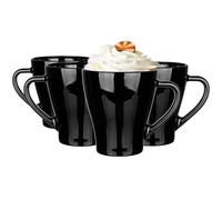 Glasmark KROSNO 1992 Hugo Lot de 4 verres à café glacés Cappuccino Passe au lave-vaisselle Noir 4 x 360 ml