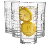 Glasmark KROSNO 1992 Lot de 4 à boisson long drink 320 ml à eau à jus à cocktail à jus Verre à eau moulu Passe au lave-vaisselle