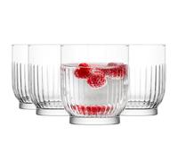 Glasmark KROSNO 1992 Lot de 4 s à boisson avec rainures 290 ml s à eau s à cocktail s à jus à eau à fond épais Passe au lave-vaisselle