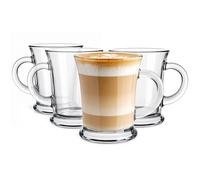 Glasmark KROSNO 1992 Lot de 4 Verres à Café avec Anse 350 ml - Leo