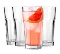 Glasmark KROSNO 1992 Lot de 4 Verres à Eau 300 ml, Facettés | Gobelets en Verre Structurés, Jus et Boissons Gazeuses, Maison et Restauration, Lavables au Lave-Vaisselle