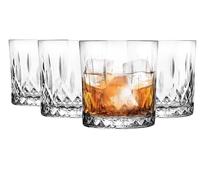 Glasmark KROSNO 1992 Lot de 4 verres à whisky 280 ml Rhum Gin Bourbon Cocktail Verres à whisky Verres à boire coupés Passent au lave-vaisselle