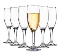 Glasmark KROSNO 1992 Lot De 6 Verres À Champagne Prosecco Flûtes À Champagne Hauts 150 ml En Verre Transparent