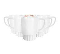 Glasmark KROSNO 1992 Mugs Céramique Zoya Blanc, 500 ml, Lot de 6