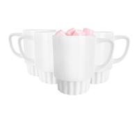 Glasmark KROSNO 1992 Mugs Céramique Zoya Blanc, Lot de 4, 500 ml