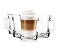 Glasmark KROSNO 1992 Verre à café avec anse Tasse à thé 200 ml Robuste Passe au lave-vaisselle Brillant Transparent