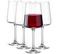 Glasmark KROSNO 1992 Verres à Vin Rouge Design 490 ml, Lot de 4 | Verre à pied design angulaire, lave-vaisselle, verre européen, dégustation, dîner, cadeau amateur de vin