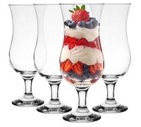 Glasmark Krosno Lot de 4 verres à cocktail Long Drink Cocktail Gin Bière Eau Long Drink Verres à cocktail Verre à eau Verre à smoothie Dessert Passe au lave-vaisselle Transparent 4 x 420 ml