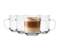 Glasmark Krosno Lot de 4 verres à latte macchiato, à cappuccino, à thé, avec poignée, verres à dessert, à eau, à café, à vin chaud, à café glacé, à vin chaud, à grog, 4 x 250 ml