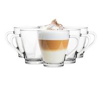 Glasmark Krosno Lot de 6 s en avec anse, oreille colorée, à boire, tasse en avec écouteur, passe au lave-vaisselle 200 ml