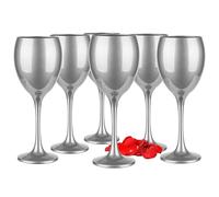 Glasmark Krosno s À Set De 6 s À Blanc 300Ml Rouge s A Pied Ensemble De s À Argent