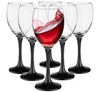 Glasmark Krosno s À Set De 6 s À Blanc 300Ml Rouge s A Pied Ensemble De s À Jambe Noire