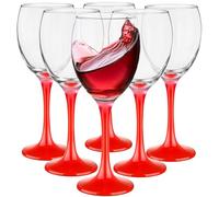 Glasmark Krosno s À Set De 6 s À Blanc 300Ml Rouge s A Pied Ensemble De s À Jambe Rouge