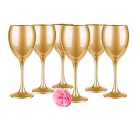 Glasmark Krosno s À Set De 6 s À Blanc 300Ml Rouge s A Pied Ensemble De s À Or Métallique