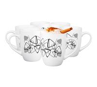 Glasmark Krosno Set De Tasses En Porcelaine 6X300 Ml À Boire À Café À Thé À Jus Blanc