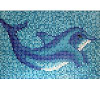 Glasmosaikfliese Bleu Delphinbild Papierverklebt Bain Mur I Wbmb-delphin _ Gross