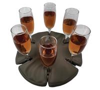 Glass Anchor - Le joli porte-verres à vin pour bateaux, pique-niques, festivals, camping, camping-cars. Couleur : cuir gris. Peut contenir 6 verres. Pas de fixations nécessaires. Arrêtez les