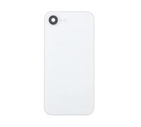 Glass Back Compatible with iPhone 16e White Plain with Camera Lens No Logo