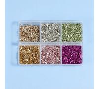 Glass Beads Stones Fillings Set For DIY Drip Epoxy Resin Mold Irregular Nail Art Decoration Jewelry Kits 1Box 6Colors