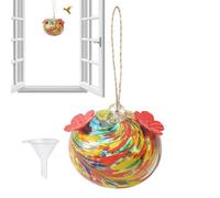 Glass Bird Feeder, Colorful Decorative Birdfeeder with Cute Garden Design | Colorful Glass Design Charming Bird Feeding Accent Adds Decorative Style With Garden Patio Yard Balcony Lawn Grassland