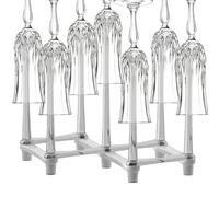 Glass Bottle Drying Rack - 24.5x18.5cm Adjustable Counter Rack, Foldable Drain Holder, Space Saving Organizer | Non-Slip Bottle Stand for Reusable Cup Mug Tumbler Kitchen Storage Uses