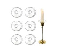 Glass Candle Drip Catchers for Taper Candles - 12 Pack Bobeches for Candlestick Holders, Drip Protectors & Rings