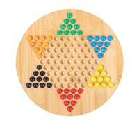 Glass Checkers Set, Premium Checkers Game, Travel-Friendly Board Game, Game for Friends, Multi-Player Checkers Board, Wooden Chinese Checkers for Kids, Vintage Style Chinese Checkers