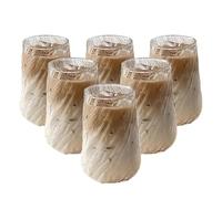 Glass Coffee Cup Juice Milk Rotating Stripe Design Suitable For Office Restaurant Water Mugs pour Café(6PCS)