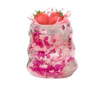 Glass Coffee Cups, 3.54x3.54x2.56 Inches, Double Insulated Mug with Dried Flower Design for Hot Cold Drinks, Reusable Drinkware with 160ml Capacity, Kitchen Accessory for Water Tea Home Decor