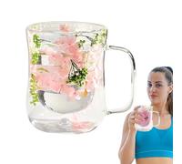 Glass Coffee Mugs - Double Wall Handle, Insulated Drinking Cup, Heat Resist | Clear Cups Double Wall Glass Co Hot Cold Drinks Tea Coffee Mum Grandma Daughter Son Birthday Christmas Mothers Day Valentines
