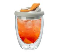 Glass Coffee Mugs, Glass 350ml - Large Clear Ğlass Coffee Mugs with Leakproof Lid, Hot Drinks, Clear Mug for Hot and Cold Drinks | Home School Double Wall Insulated Ğlass Tea Cups with Handle